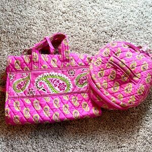 Vera Bradley “Bermuda Pink” toiletry & makeup bags